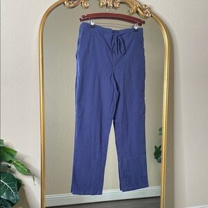 Women’s Straight Leg Pants Navy Blue Cotton Blend Size L